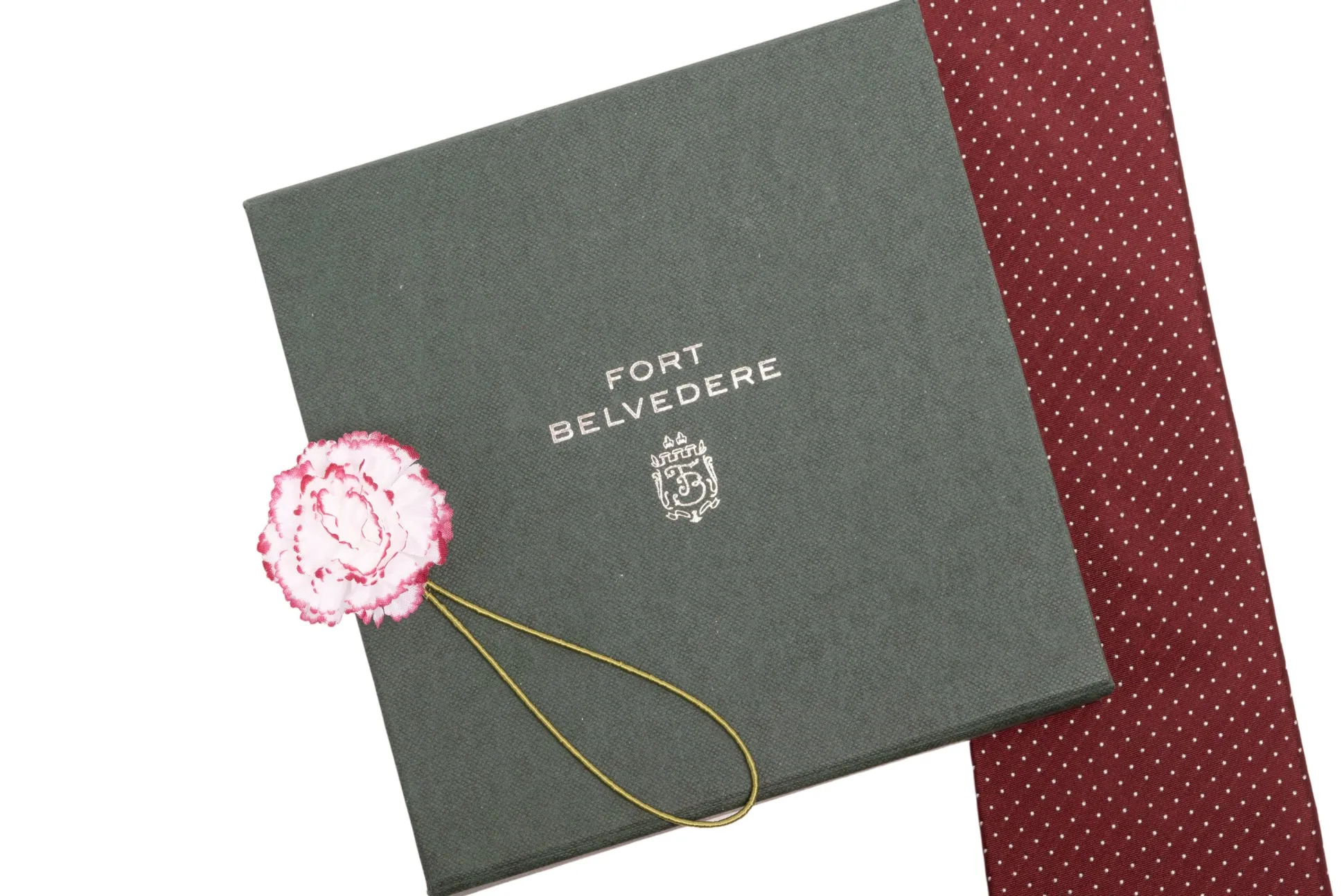 Life-Sized Magenta-Edged White Carnation Boutonnière