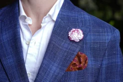 Life-Sized Magenta-Edged White Carnation Boutonnière