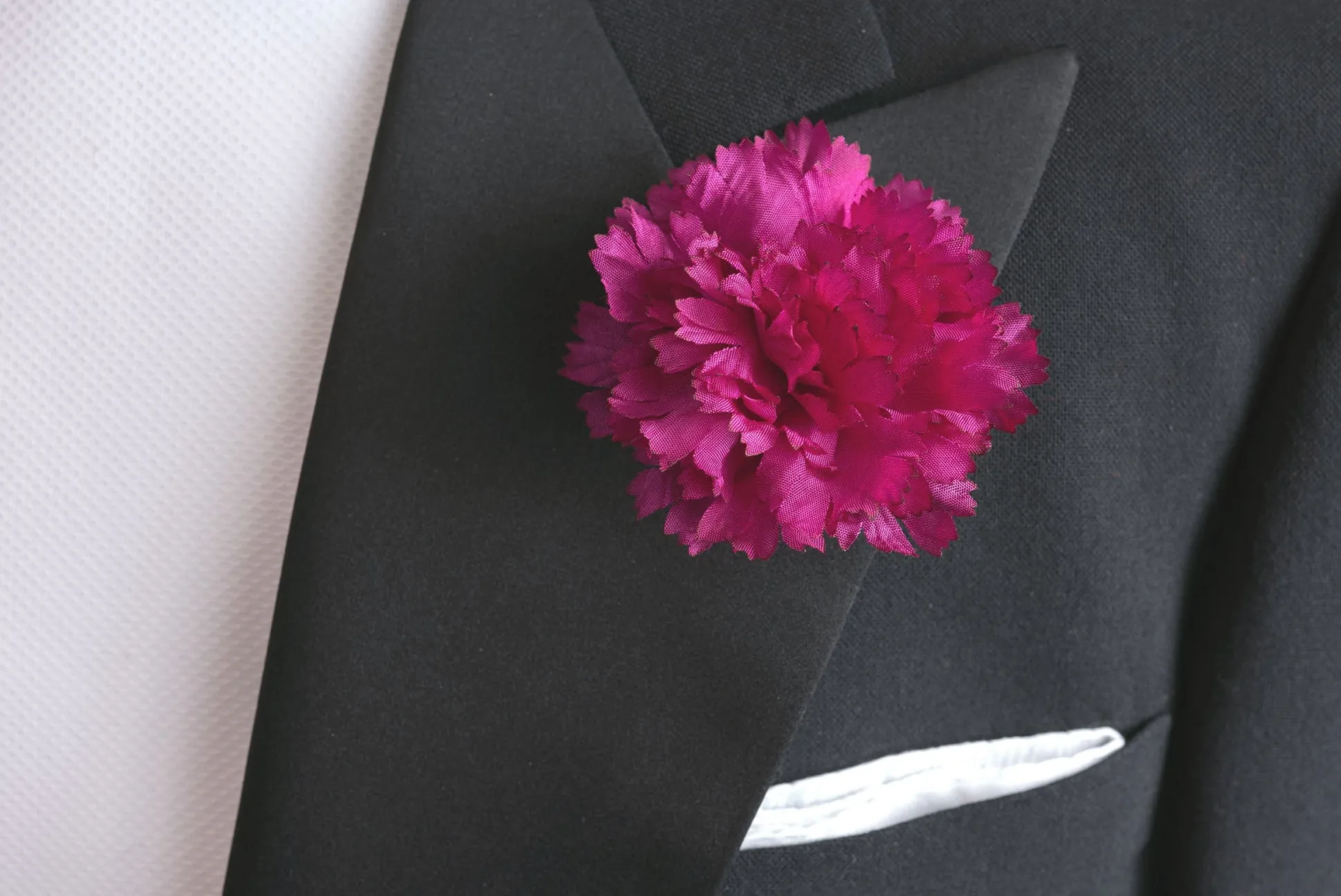 Life-Sized Purple Carnation Boutonnière Flower