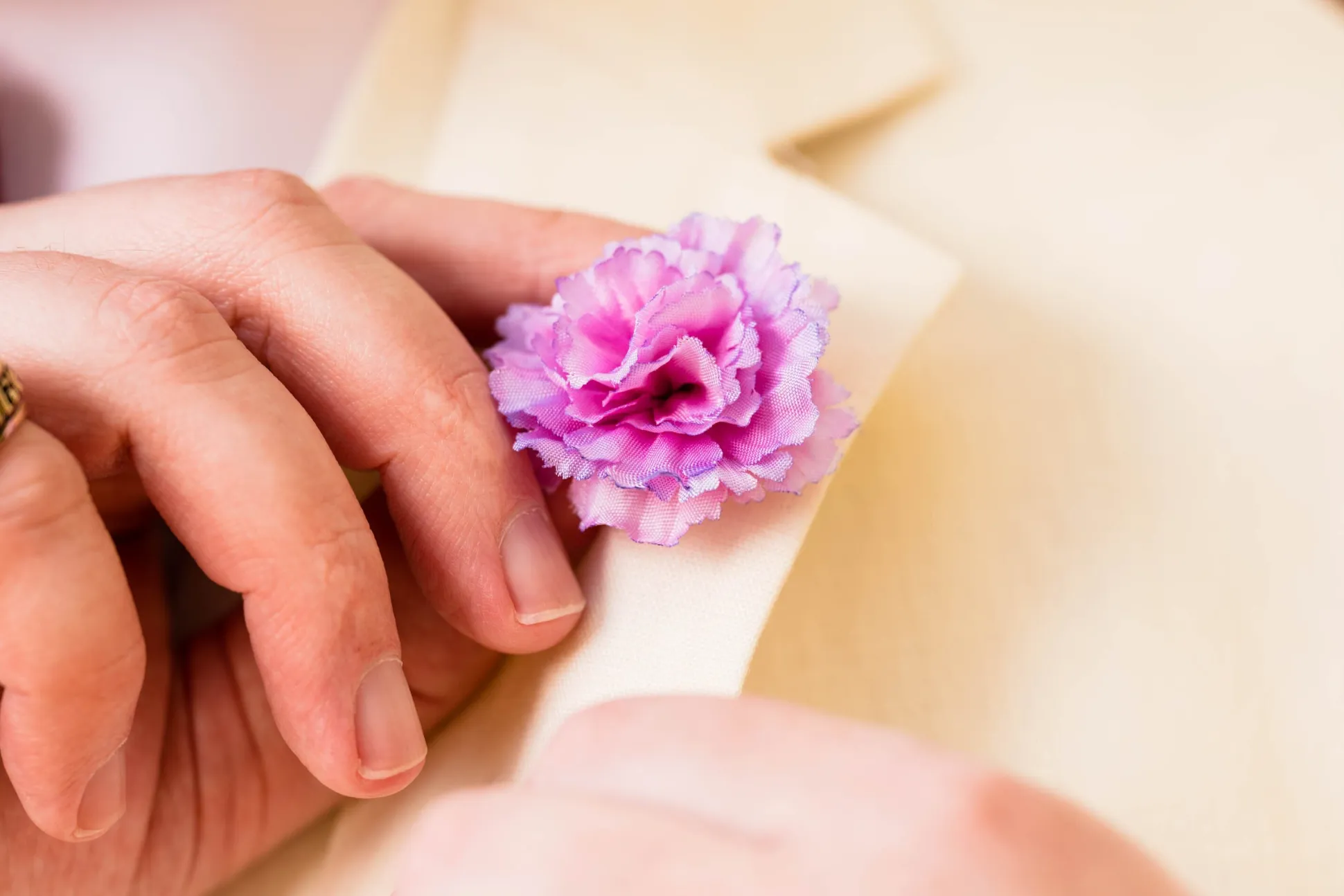 Life-Size Pale Pink Carnation Boutonnière Flower