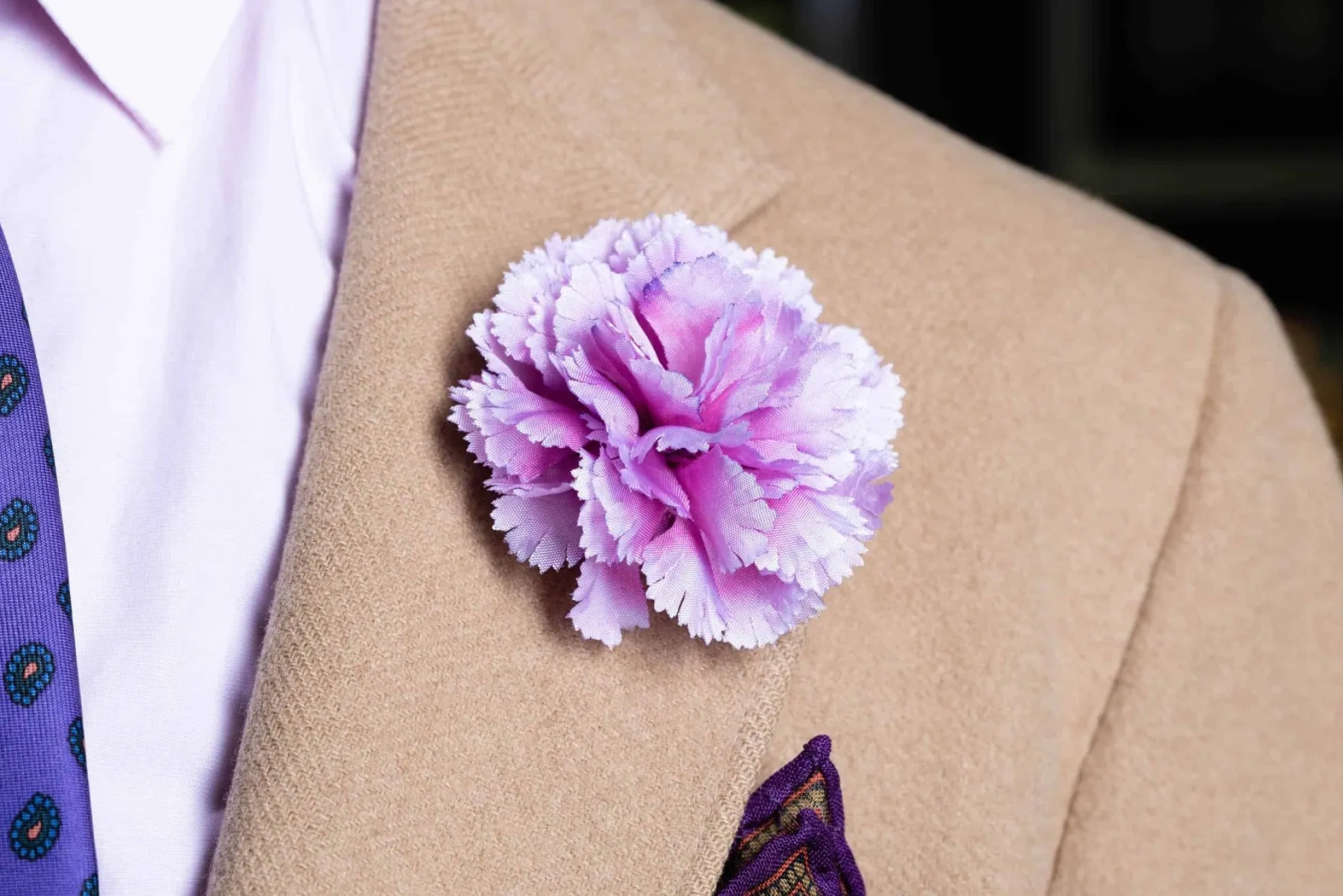 Life-Size Pale Pink Carnation Boutonnière Flower