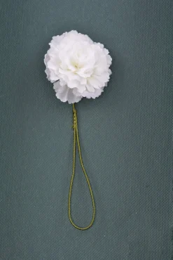 Life-Size White Carnation Boutonnière Flower
