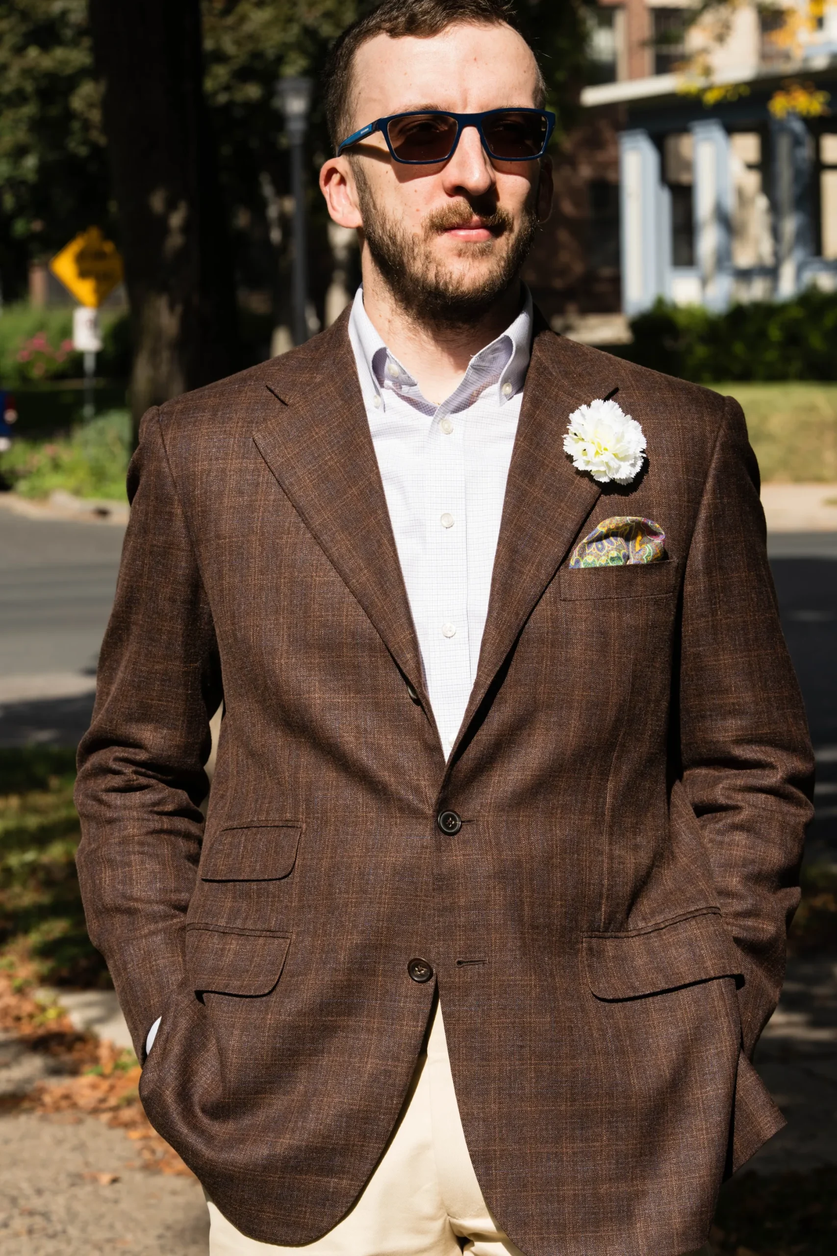 Life-Size White Carnation Boutonnière Flower