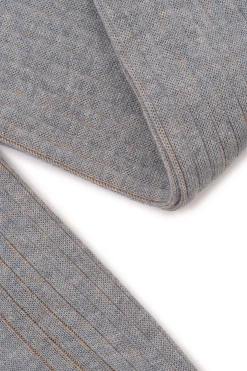 Light Gray & Beige Shadow Stripe Midweight Cotton Socks