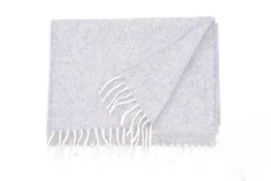 Light Gray Herringbone Cashmere Scarf