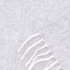 Light Gray Herringbone Cashmere Scarf