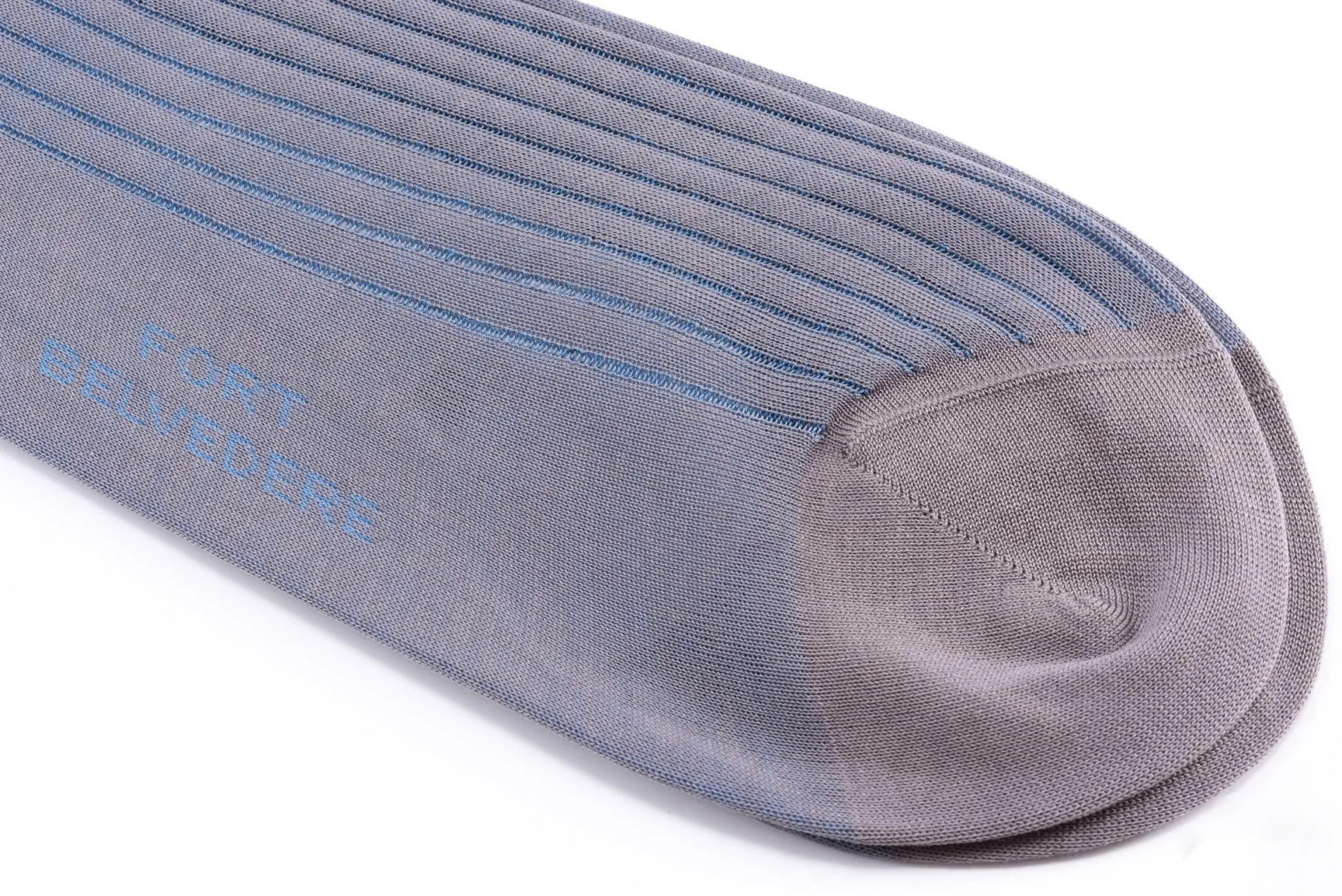 Light Gray & Light Blue Shadow Stripe Lightweight Cotton Socks