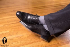 Light Gray & Light Blue Shadow Stripe Lightweight Cotton Socks
