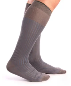 Light Gray & Light Blue Shadow Stripe Lightweight Cotton Socks