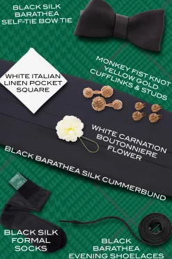 Luxury Black Tie Bundle with Yellow Gold Accessories