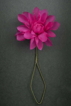 Magenta Dahlia Silk Boutonnière Flower