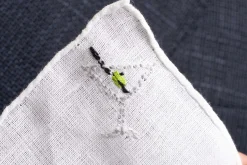 Martini Cocktail Hand Embroidered Linen Pocket Square