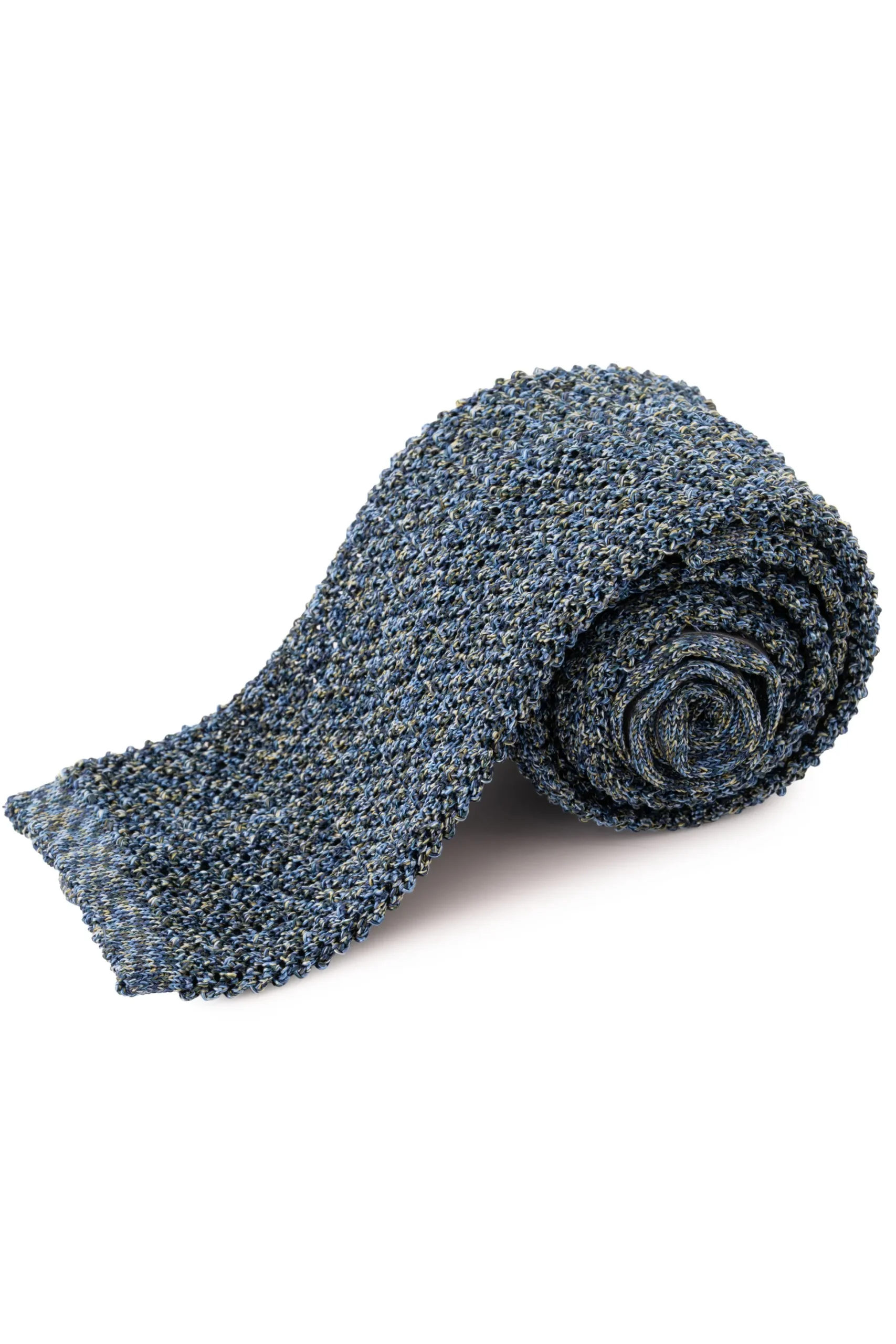 Melange Blue & Green Silk Knit Tie