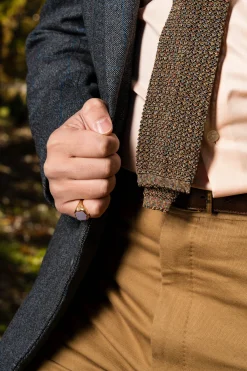 Melange Country Tweed Silk Knit Tie
