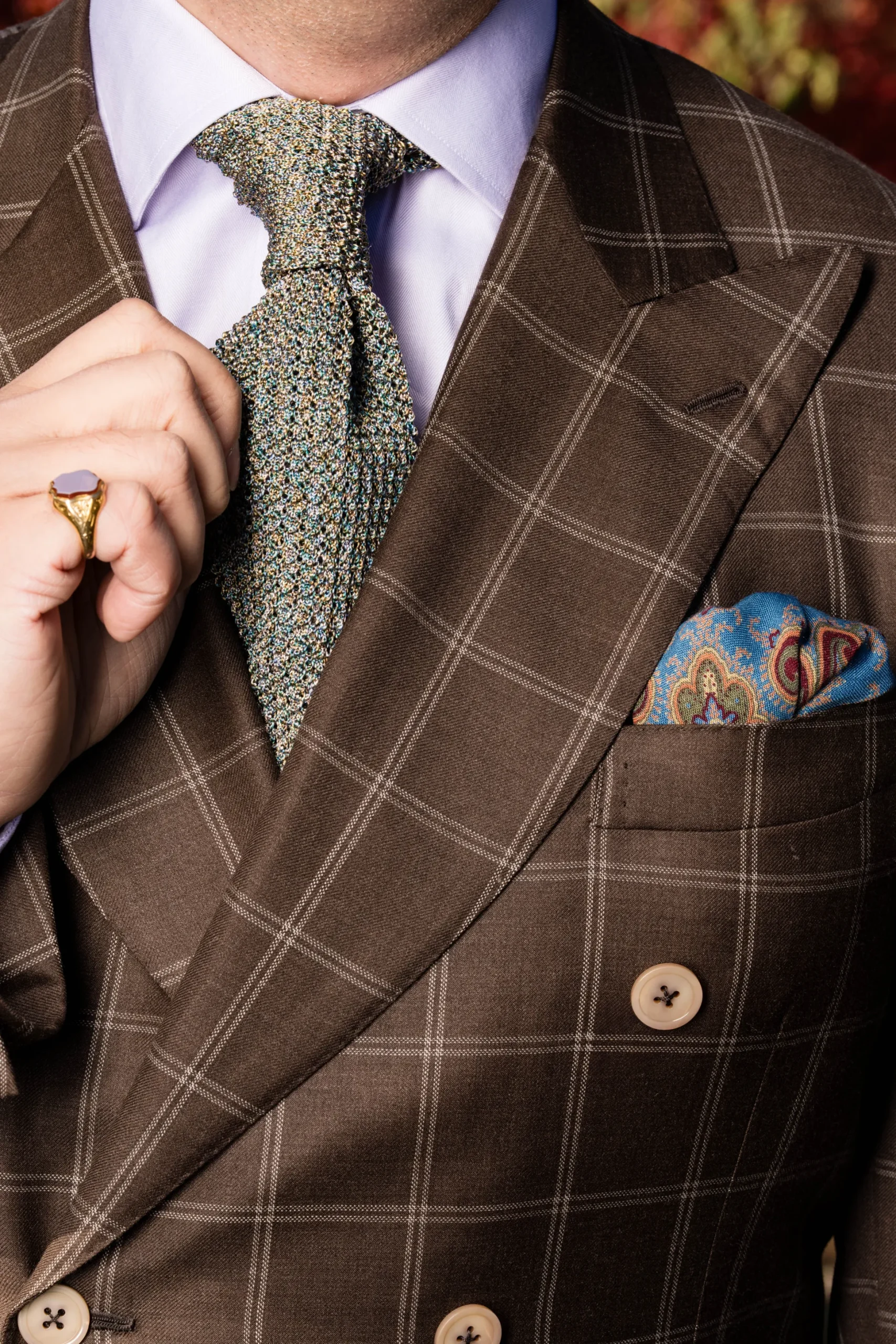 Melange Oatmeal & Spring Silk Knit Tie
