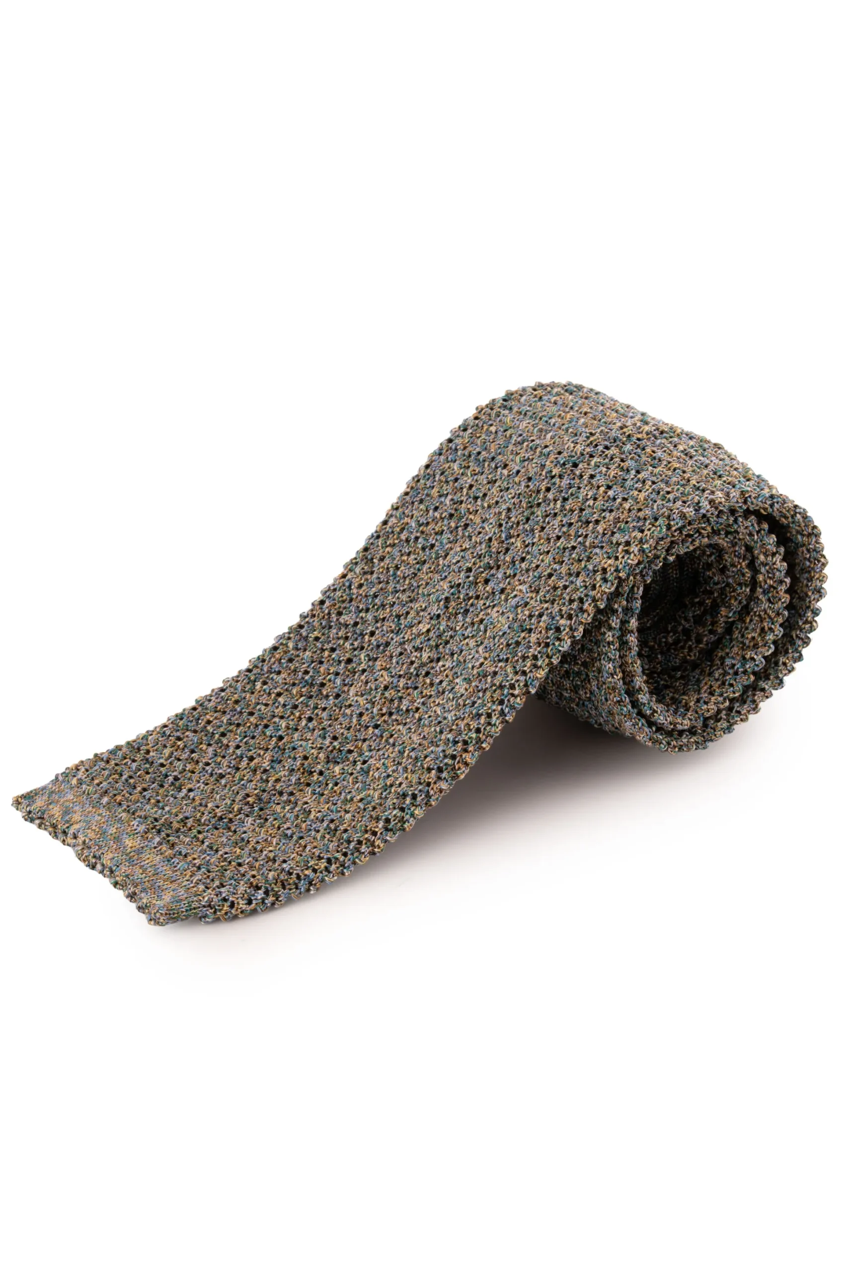 Melange Oatmeal & Spring Silk Knit Tie