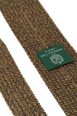 Melange Yellow & Brown Silk Knit Tie
