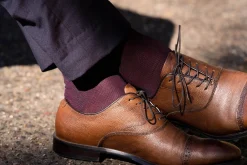 Midnight Blue & Burgundy Two-Tone Cotton Socks