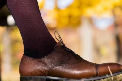 Midnight Blue & Burgundy Two-Tone Cotton Socks