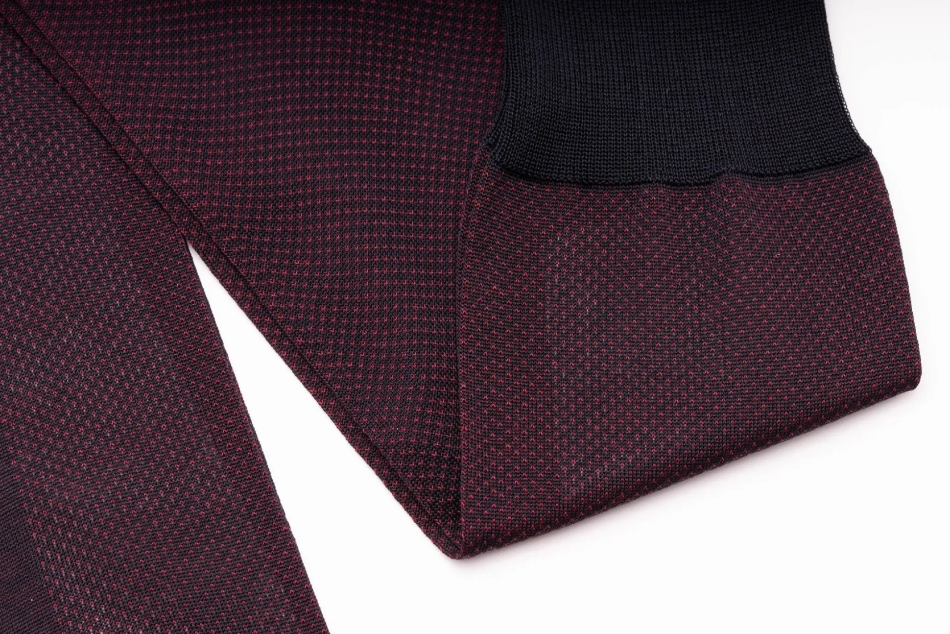Midnight Blue & Burgundy Two-Tone Cotton Socks