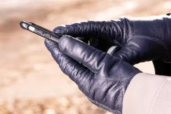 Midnight Blue Touchscreen Lamb Nappa Gloves