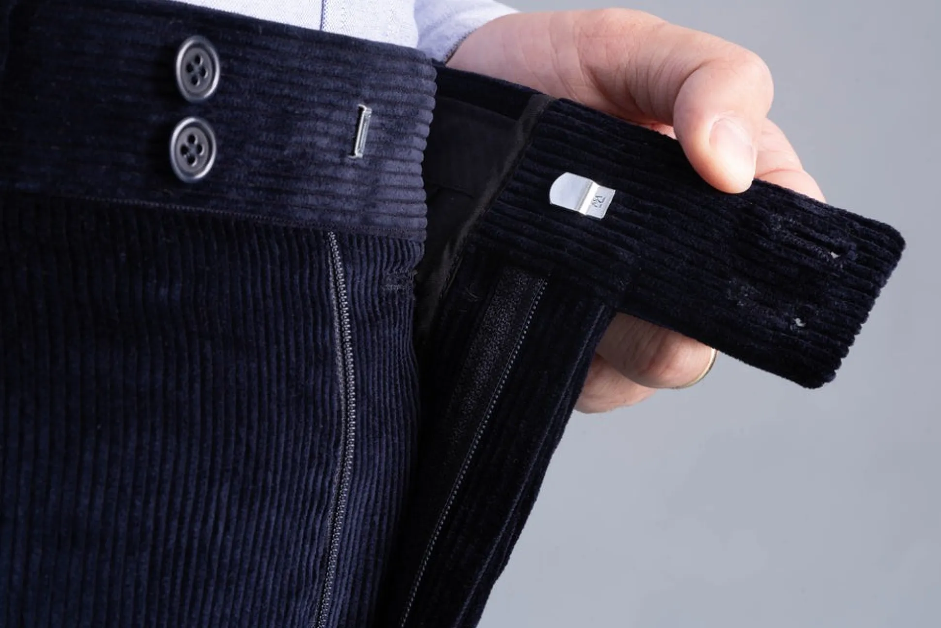 Midnight Navy Blue Stancliffe Corduroy Trousers