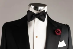Mini Burgundy Carnation Silk Boutonnière Flower