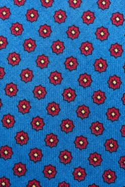 Mohair Blue Geometric Wool Challis Tie