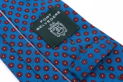Mohair Blue Geometric Wool Challis Tie