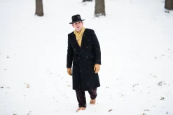 Mustard Yellow Herringbone Cashmere Scarf