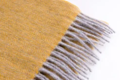 Mustard Yellow Herringbone Cashmere Scarf