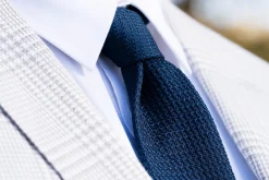 Navy Blue Grenadine Silk Tie