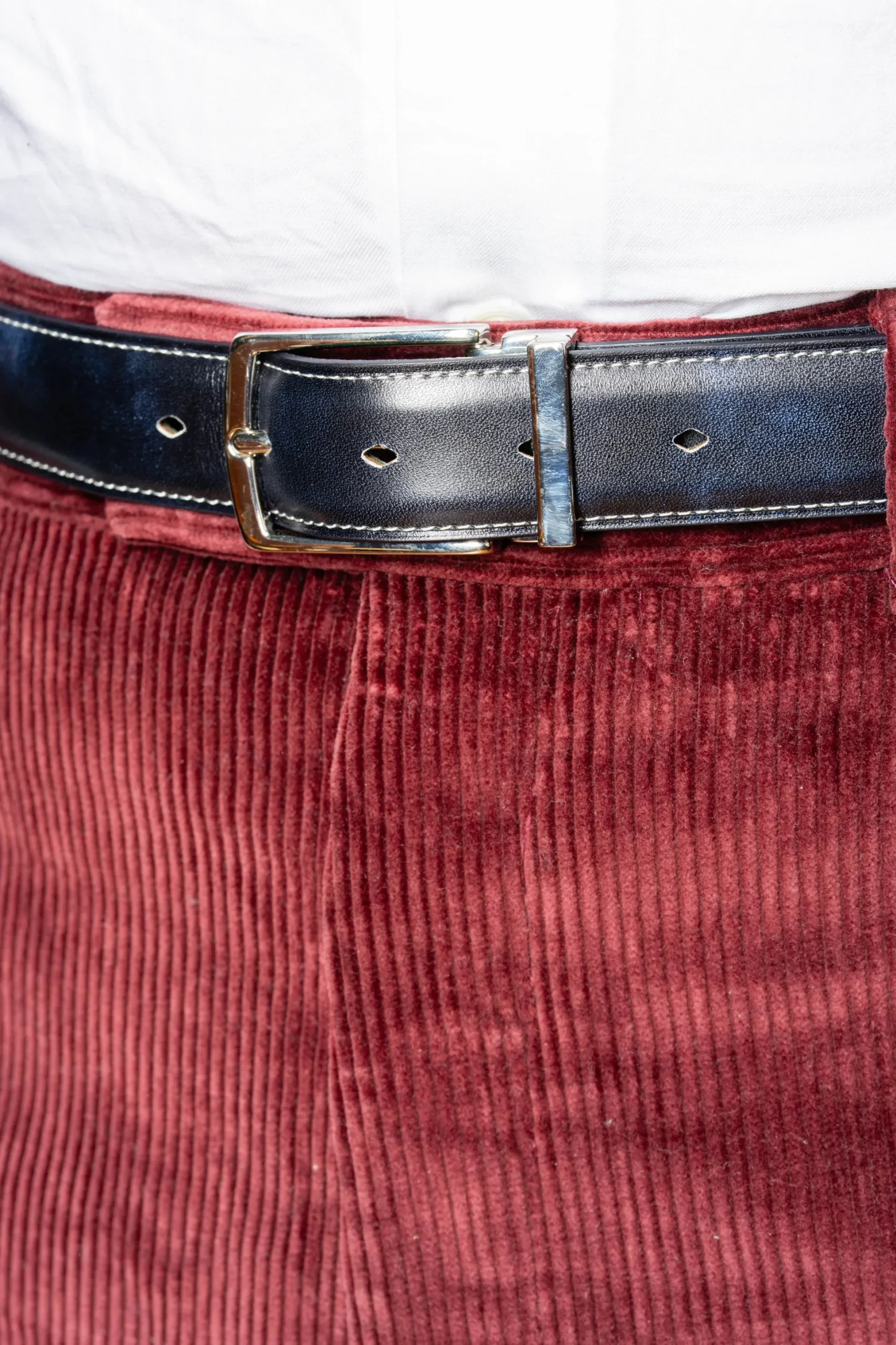 Navy Blue Museum Calf Leather Belt