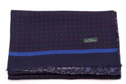 Navy Blue Polka Dots & Paisley Reversible Scarf