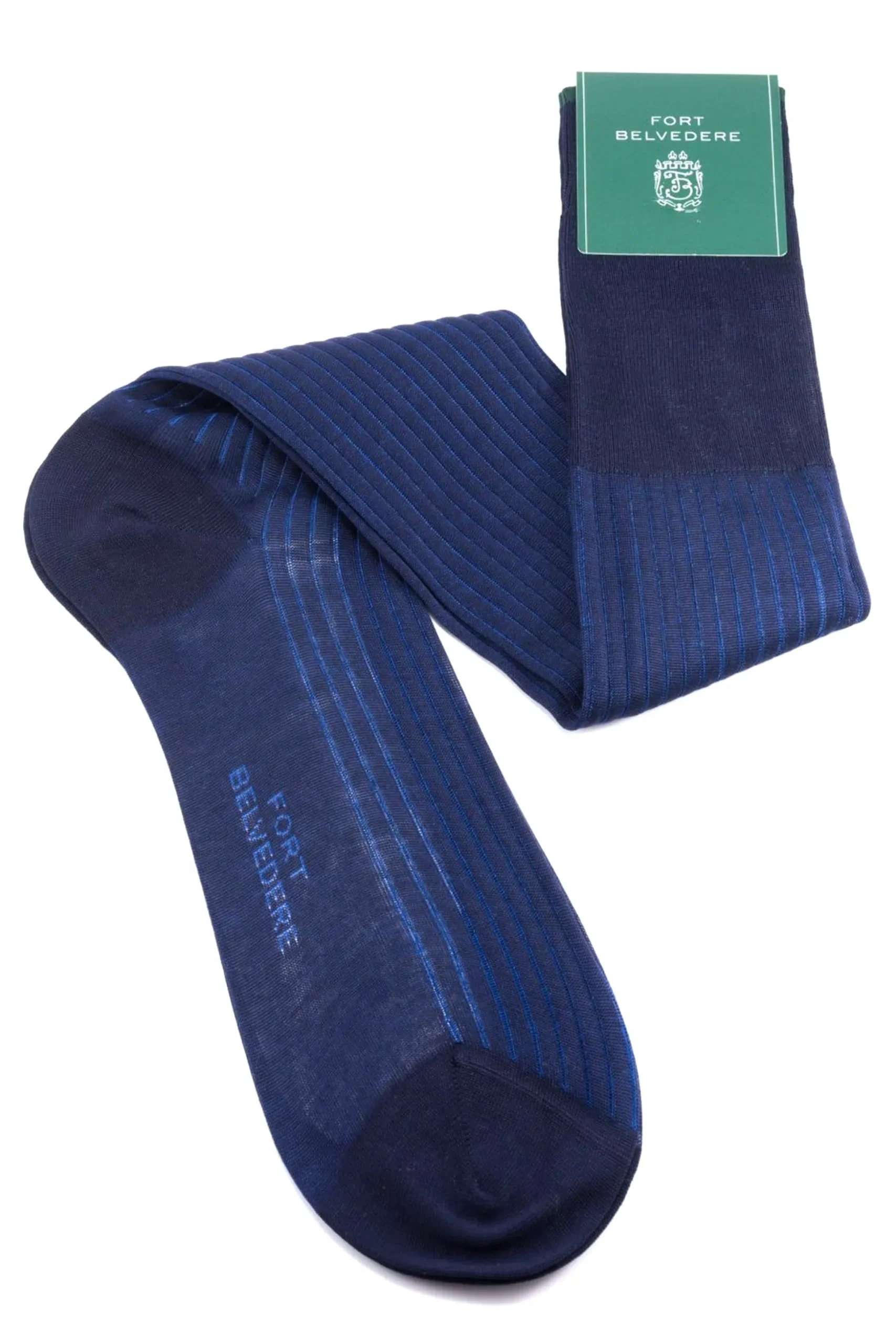 Navy & Blue Shadow Stripe Lightweight Cotton Socks