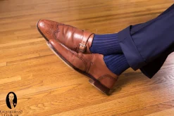 Navy & Blue Shadow Stripe Lightweight Cotton Socks