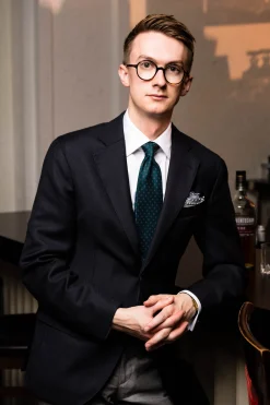 Navy Blue X-Stitch Edge Blue Linen Pocket Square