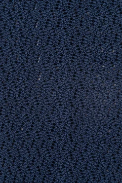 Navy Blue Zigzag Silk Knit Tie