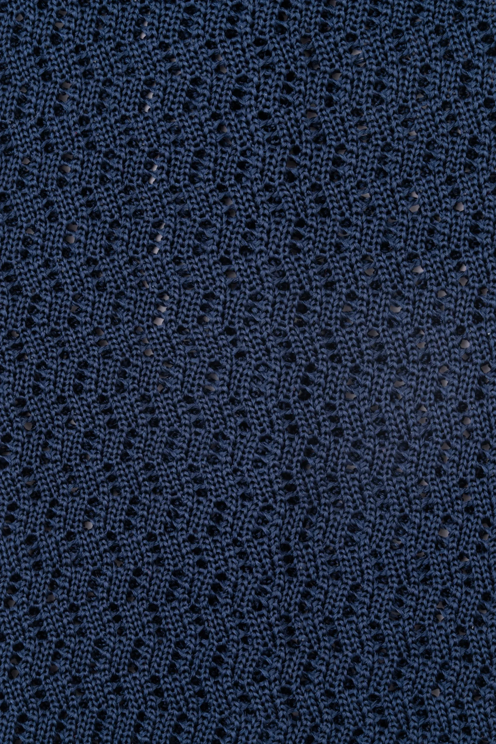 Navy Blue Zigzag Silk Knit Tie