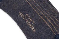Navy & Khaki Shadow Stripe Lightweight Cotton Socks