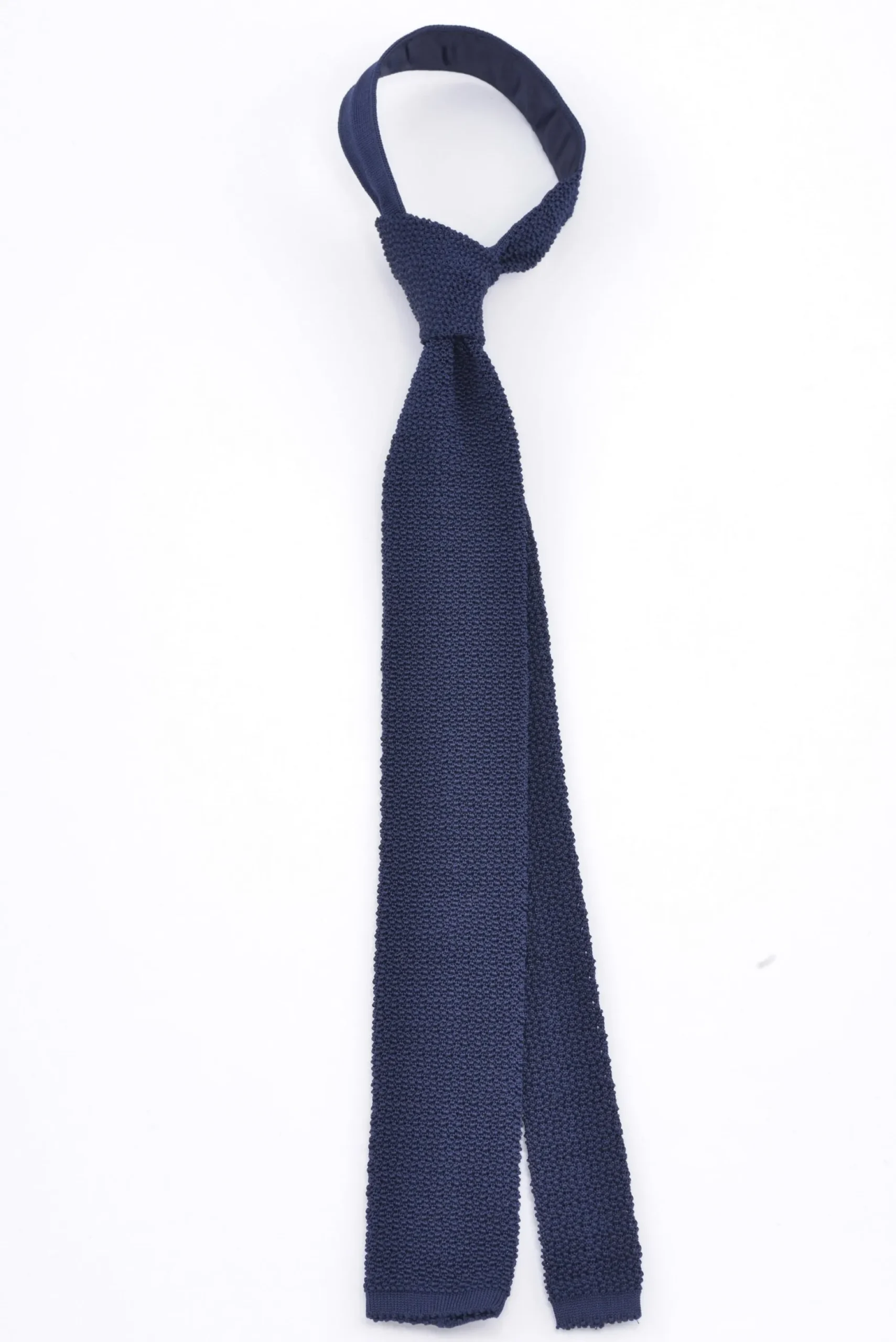 Navy Silk Knit Tie