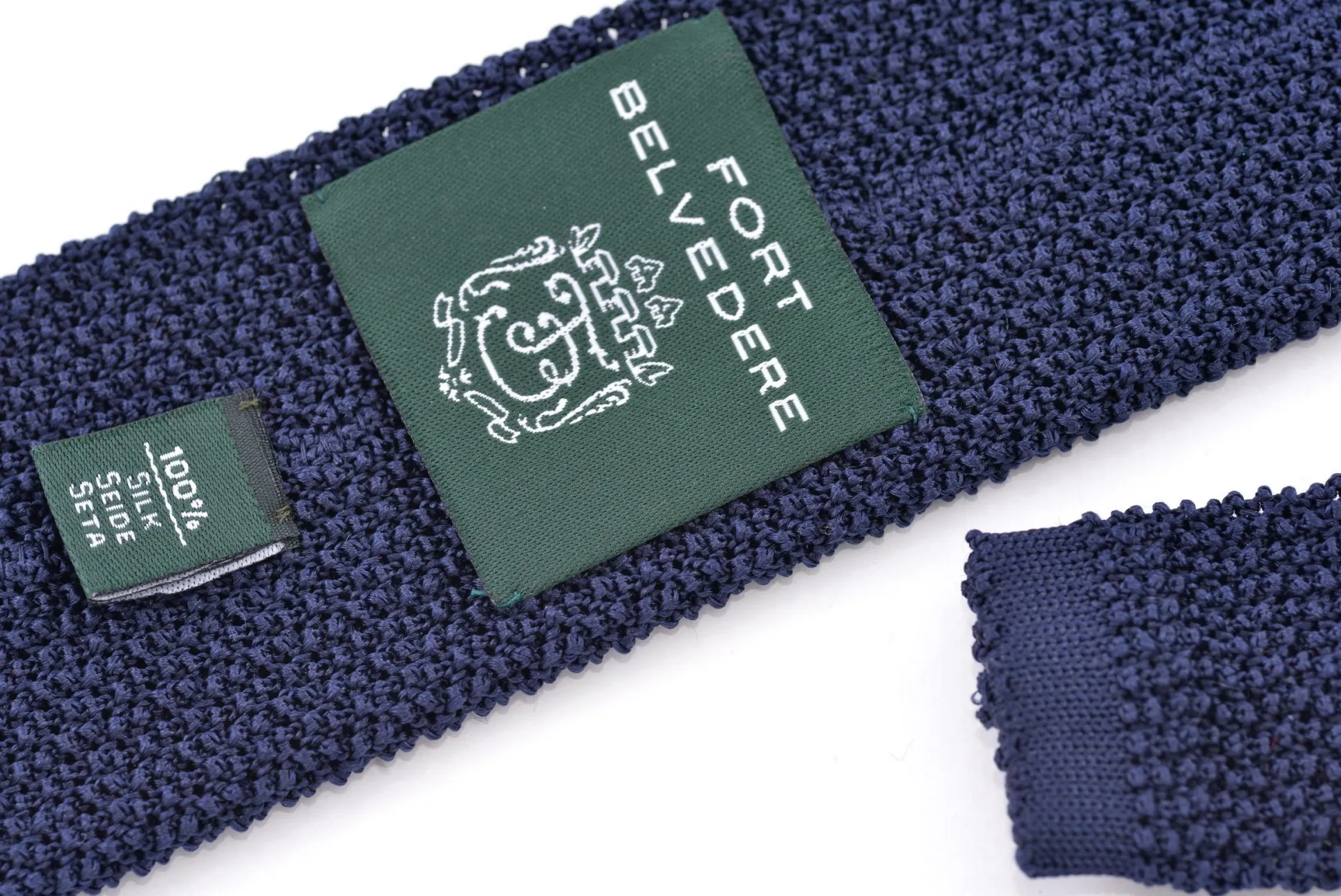 Navy Silk Knit Tie