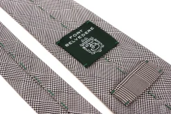 Navy & White Prince of Wales Check Silk Tie