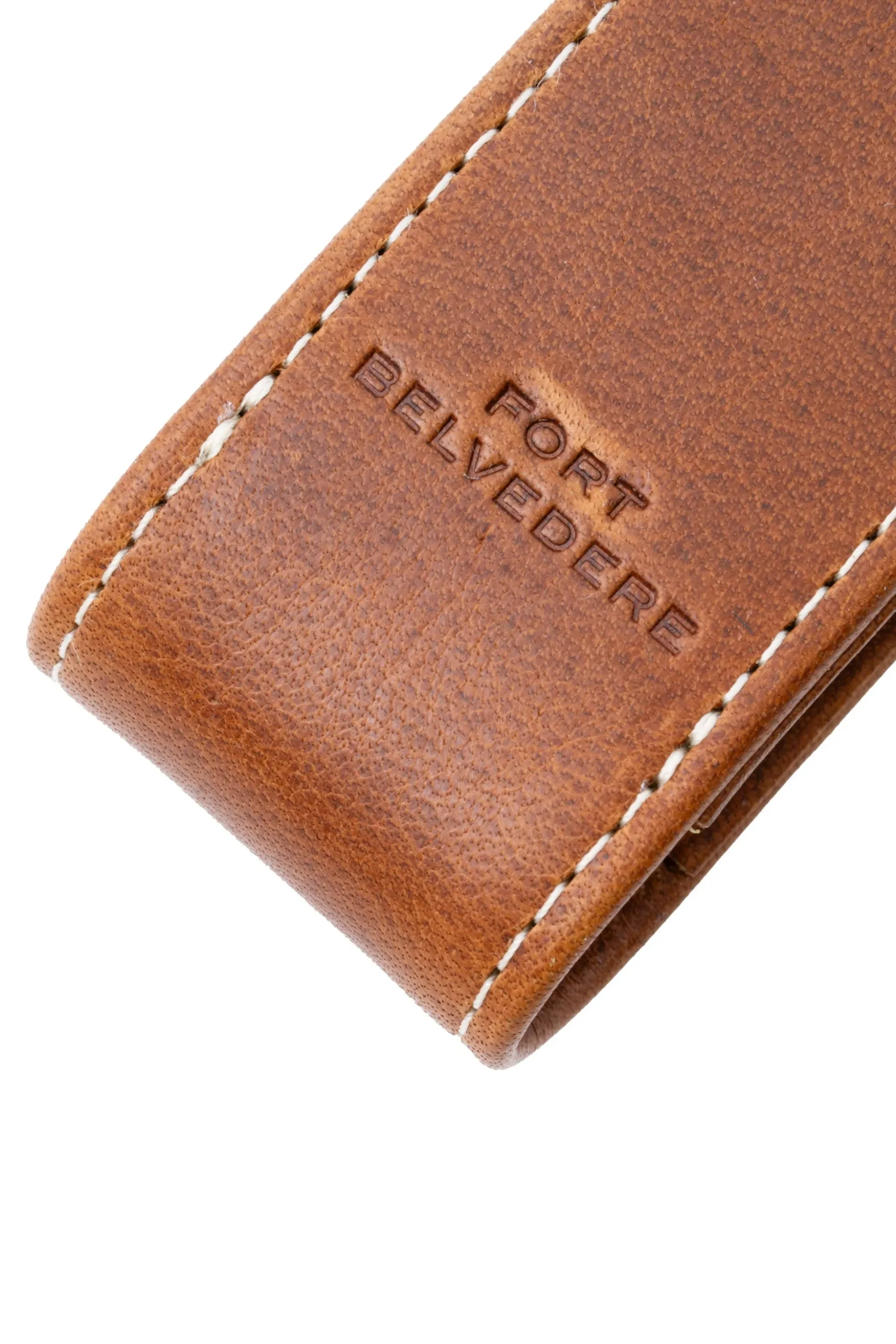 3-Pen Saddle Brown Montecristo Full-Grain Leather Pen Case
