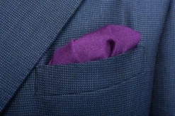 Purple & Orange Medallion Silk Wool Pocket Square