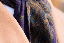 Purple Paisley & Micropattern Double Sided Scarf