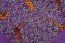 Purple Reversible Pheasant & Paisley Silk Pocket Square