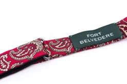 Red & Buff Paisley Ancient Madder Silk Bow Tie