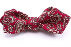 Red & Buff Paisley Ancient Madder Silk Bow Tie