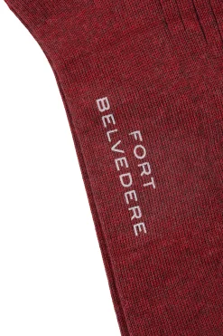Red & Gray Shadow Stripe Midweight Cotton Socks